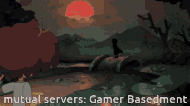 a cartoon character with the words mutual servers gamer basedment on the bottom