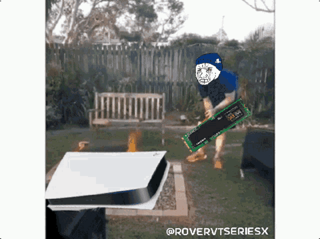 a picture of a man holding a samsung ssd
