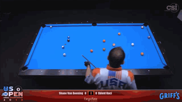 a pool table with griffs written on the bottom