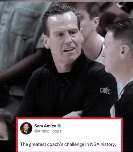 a tweet from sam amico shows a man wearing a cavs jacket
