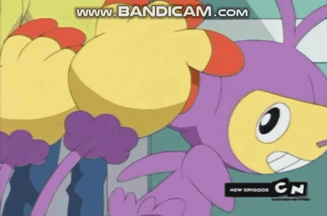 a cartoon character is being tickled by another cartoon character in a cartoon .