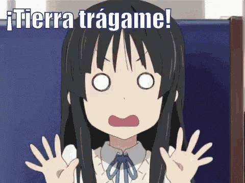 a girl with a surprised look on her face and the words tierra tragame on the bottom
