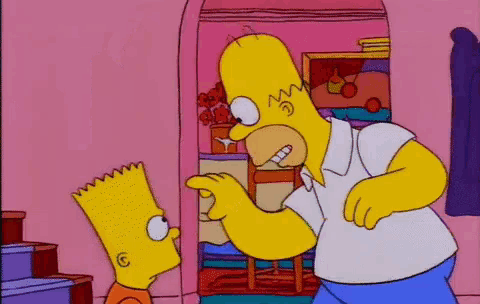 homer simpson and bart simpson are standing next to each other