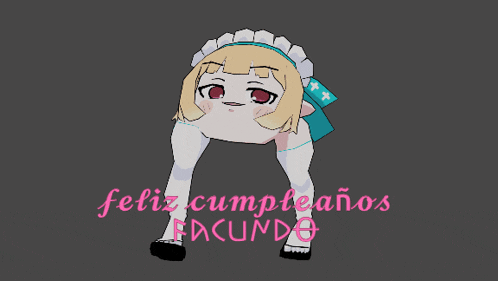 a drawing of a girl with the words " feliz cumpleanos facundo " on it