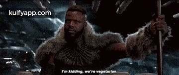 L'M Kidding, We'Re Vegetarian..Gif GIF - L'M Kidding We'Re Vegetarian. Black Panther GIFs