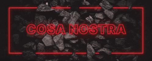 a red neon sign that says cosa nostra on it