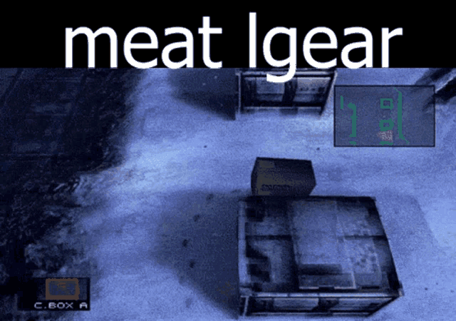 a screenshot of a video game that says meat lgear