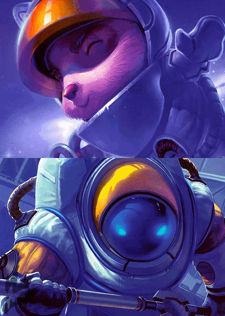 a cartoon of a cat wearing a helmet and a space suit