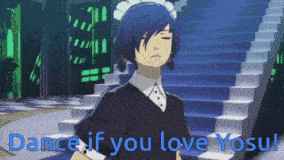 a video game character says " dance if you love yusu "