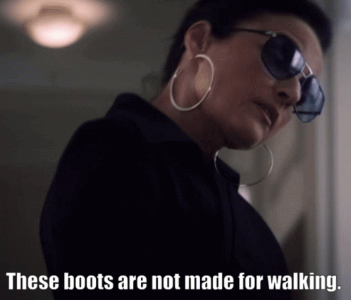 These Boot Are Not Made For Walking Falcon And The Winter Soldier GIF - These Boot Are Not Made For Walking Falcon And The Winter Soldier Julia Louis Dreyfus GIFs