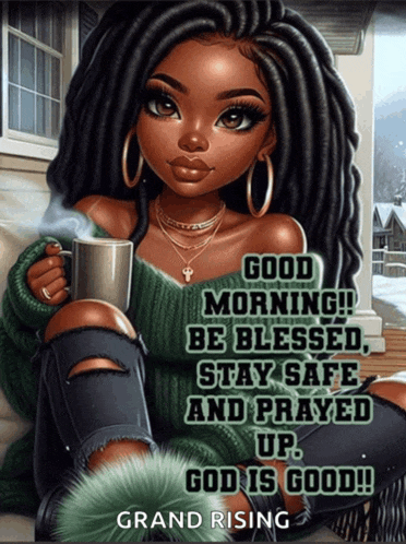 a girl with dreadlocks is holding a cup of coffee
