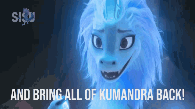 a picture of a dragon with the words " and bring all of kumandra back "