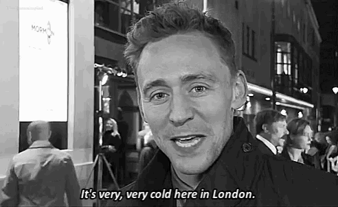 a black and white photo of a man with the words `` it 's very , very cold here in london . ''