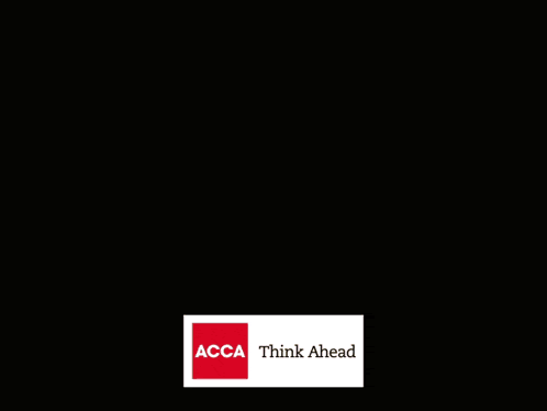 acca think ahead logo on a black background with a yellow letter
