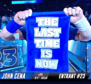 a sign that says the last time is now on it