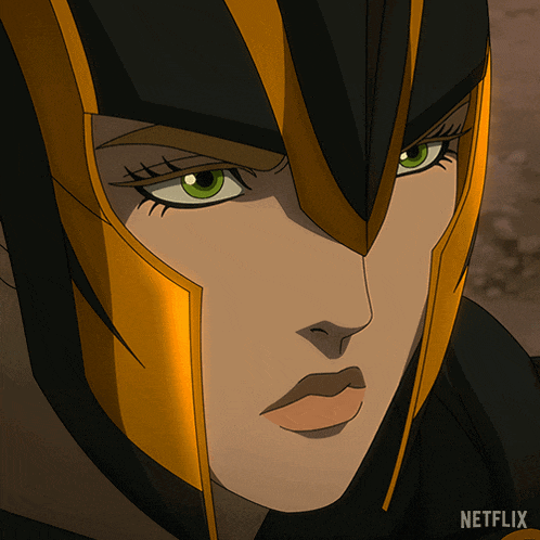 a close up of a cartoon character 's face with the netflix logo in the corner