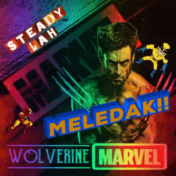 a poster for wolverine marvel shows a man with a beard and claws