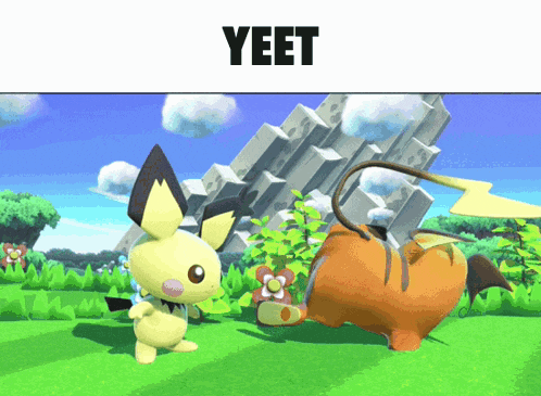 a picture of a video game with the word yeet on top