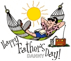 a man is laying in a hammock with the words happy father 's day danny