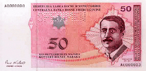 a 50 cent bill with a man on it