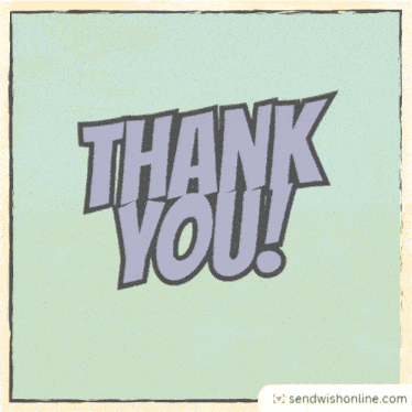 a speech bubble with the words thank you written inside of it
