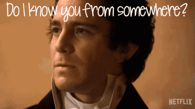 a man in a tuxedo with the words " do i know you from somewhere " written above him