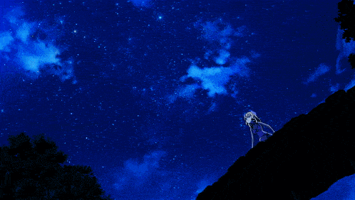a person is flying in the night sky with a full moon in the background