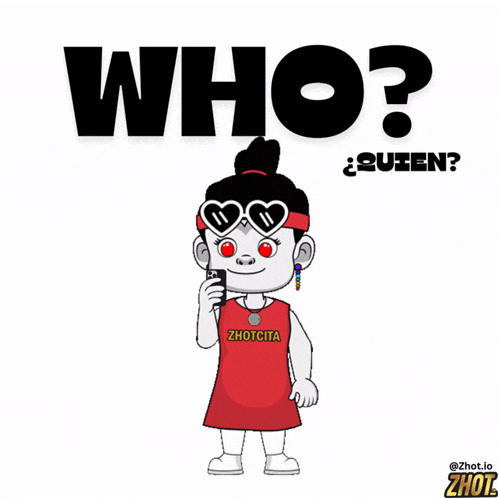 a cartoon of a girl wearing sunglasses and a red shirt that says zhongta