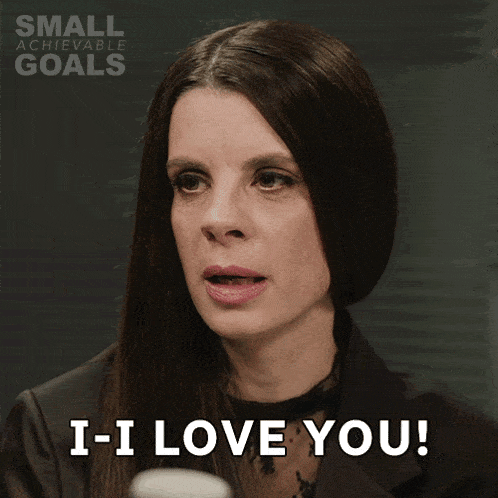 a woman says " i love you " in a small achievable goals advertisement