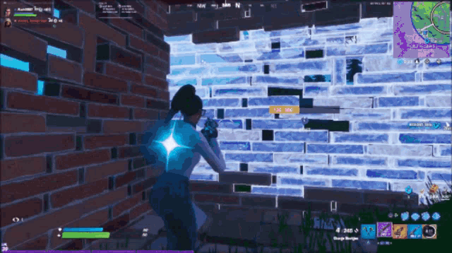 a screenshot of a video game showing a person aiming a gun