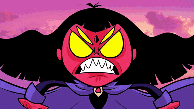 a cartoon character has a very angry look on her face