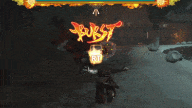 a screenshot of a video game with the word " rust " in the middle
