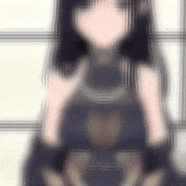 a blurry picture of a girl in a blue dress