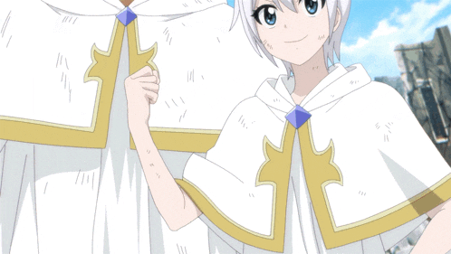 a man and a girl are standing next to each other in a cartoon