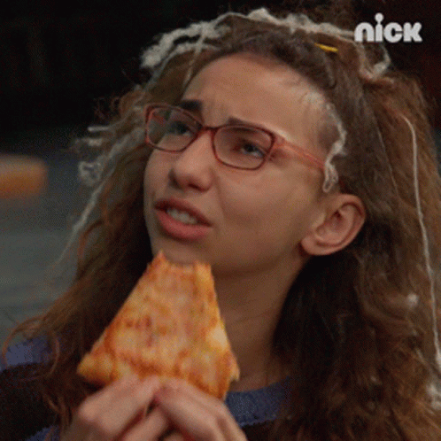 Eating Pizza Darcy GIF - Eating Pizza Darcy Drama Club GIFs