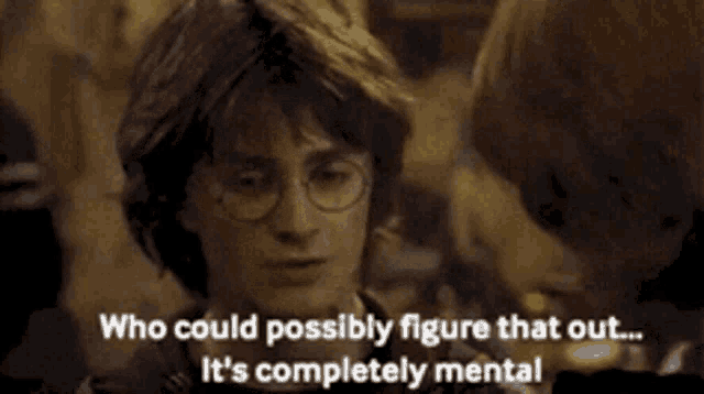 harry potter and ron weasley are talking about who could possibly figure out it 's completely mental