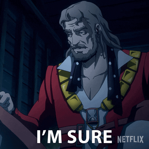 a cartoon of a man with the words i 'm sure netflix behind him