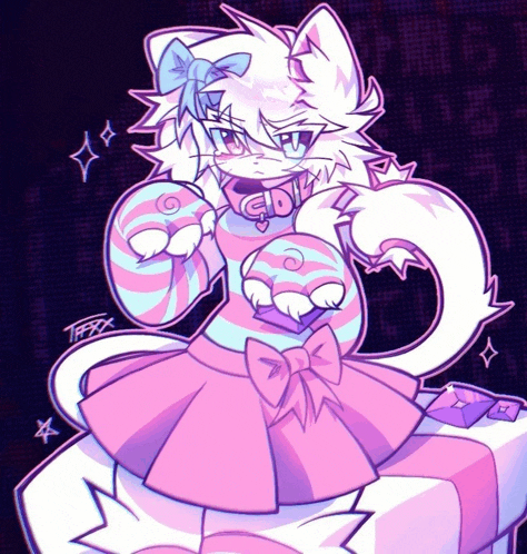 a drawing of a cat with the letters tffxx on the bottom