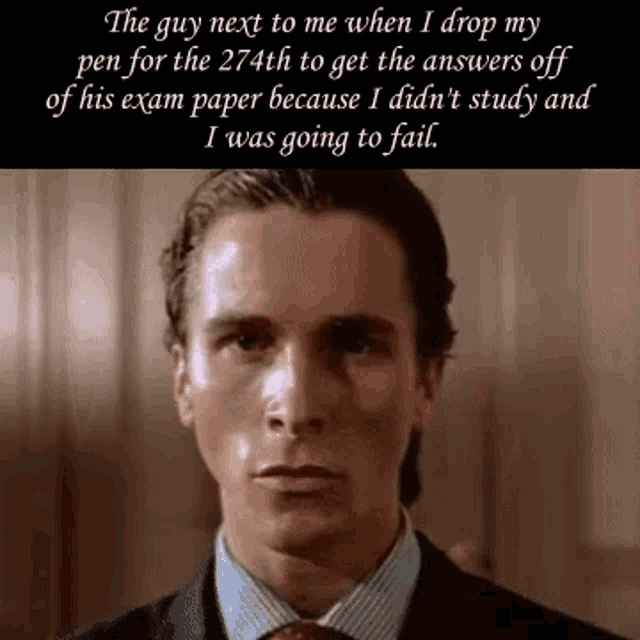 a man in a suit and tie is looking at the camera with a quote behind him .
