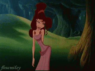 a cartoon drawing of megara from hercules giving the middle finger