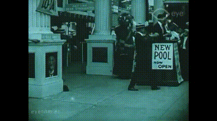 a sign that says new pool now open is in front of a store
