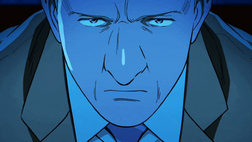 a close up of a man 's face with a tear running down his nose