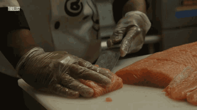 Slicing Salmon Raw Salmon GIF - Slicing Salmon Raw Salmon Outkasts Big Boi GIFs