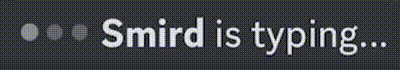 the word smird is typing is on a dark background