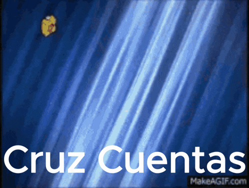 a blue background with the word cruz cuentas on it