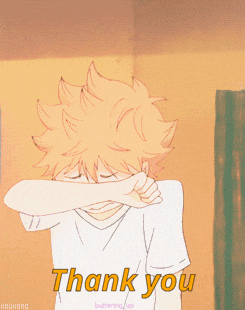 a cartoon drawing of a boy covering his face with his hand and the words thank you