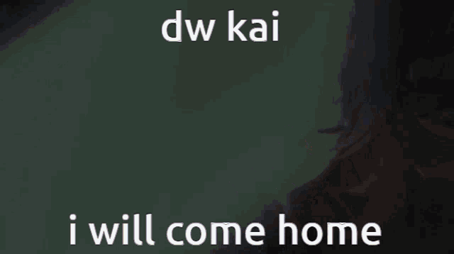 a blue background with the words dw kai i will come home written on it