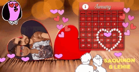 a valentine 's day calendar for january 1st