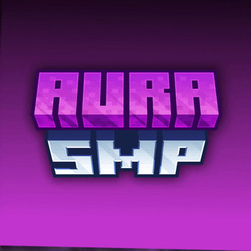 a logo for aura smp is displayed on a purple background