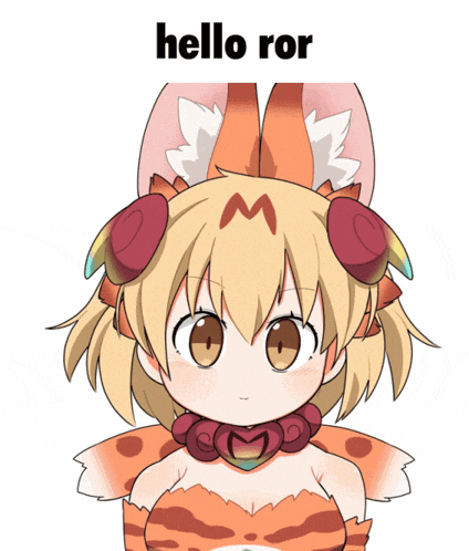 a drawing of a girl with the words hello ror written above her